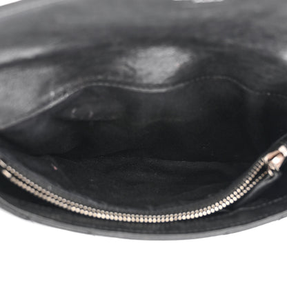 Saint Laurent Sheepskin Matelasse Chevron Monogram College Chain Wallet Black 5 of 12