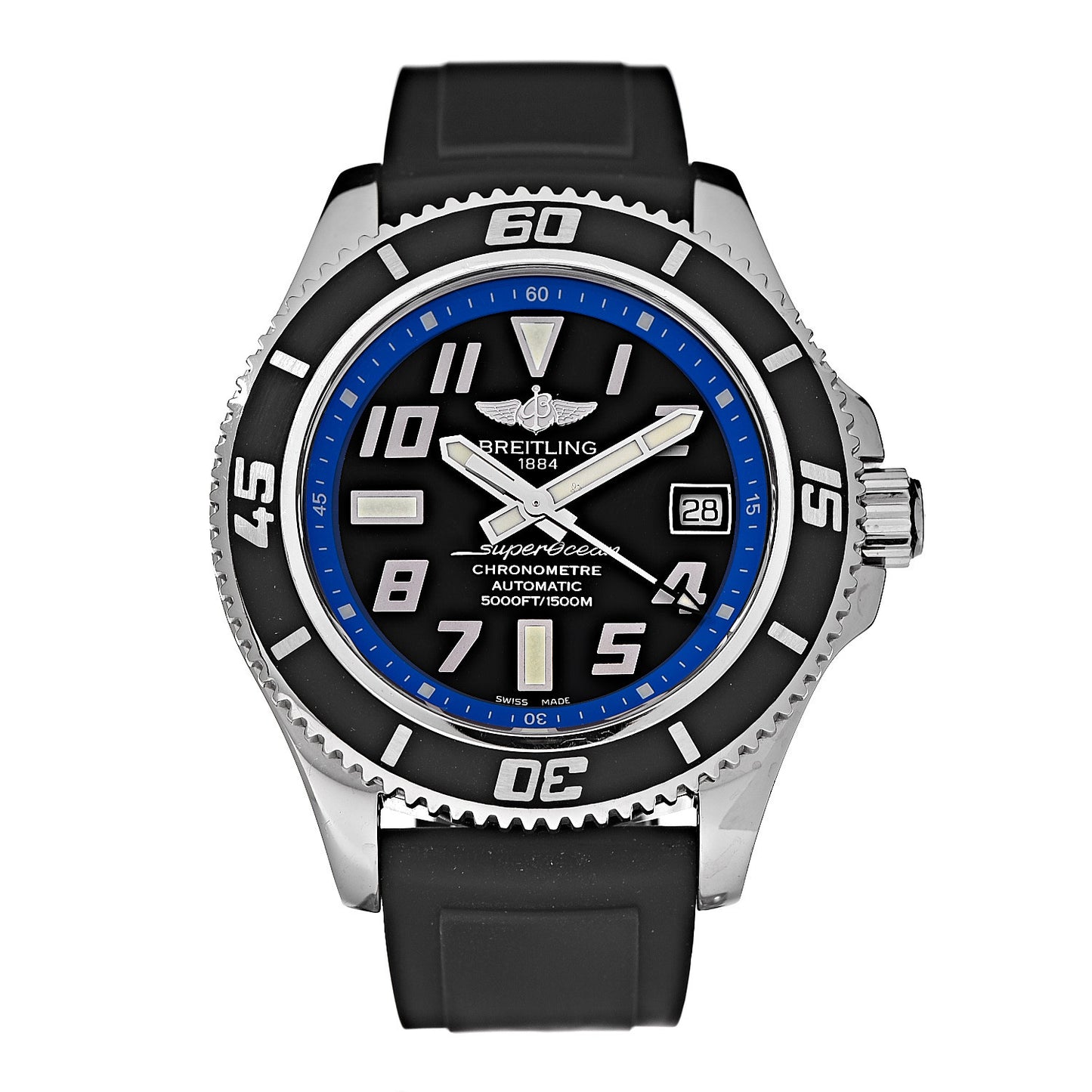 Stainless Steel Rubber 42mm SuperOcean Automatic Watch Blue A17364