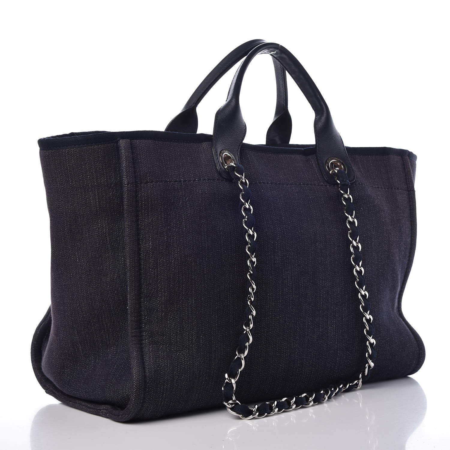 Chanel Canvas Large Deauville Tote Dark Blue 4 of 8