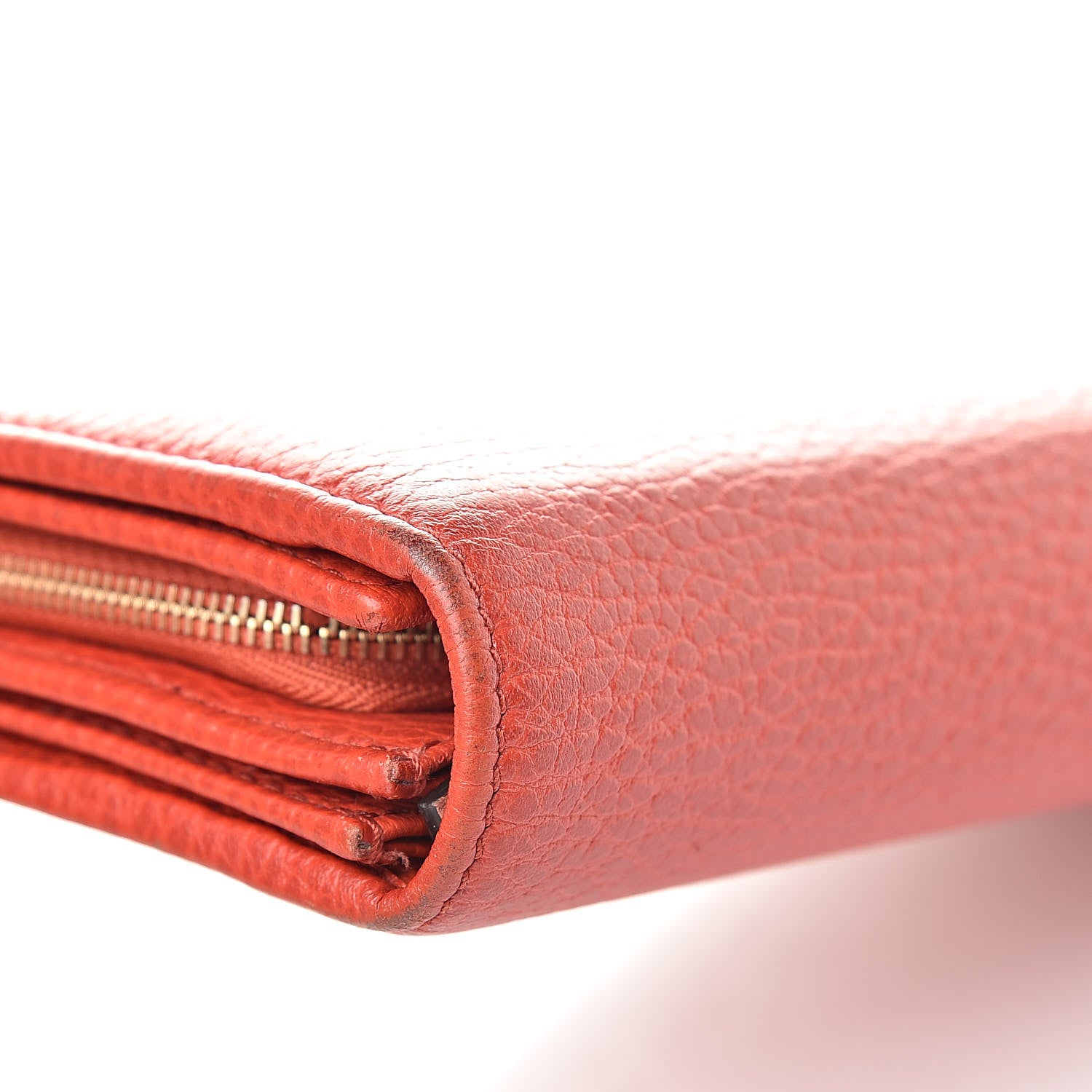 Gucci Pebbled Calfskin Continental Wallet Red 12 of 16
