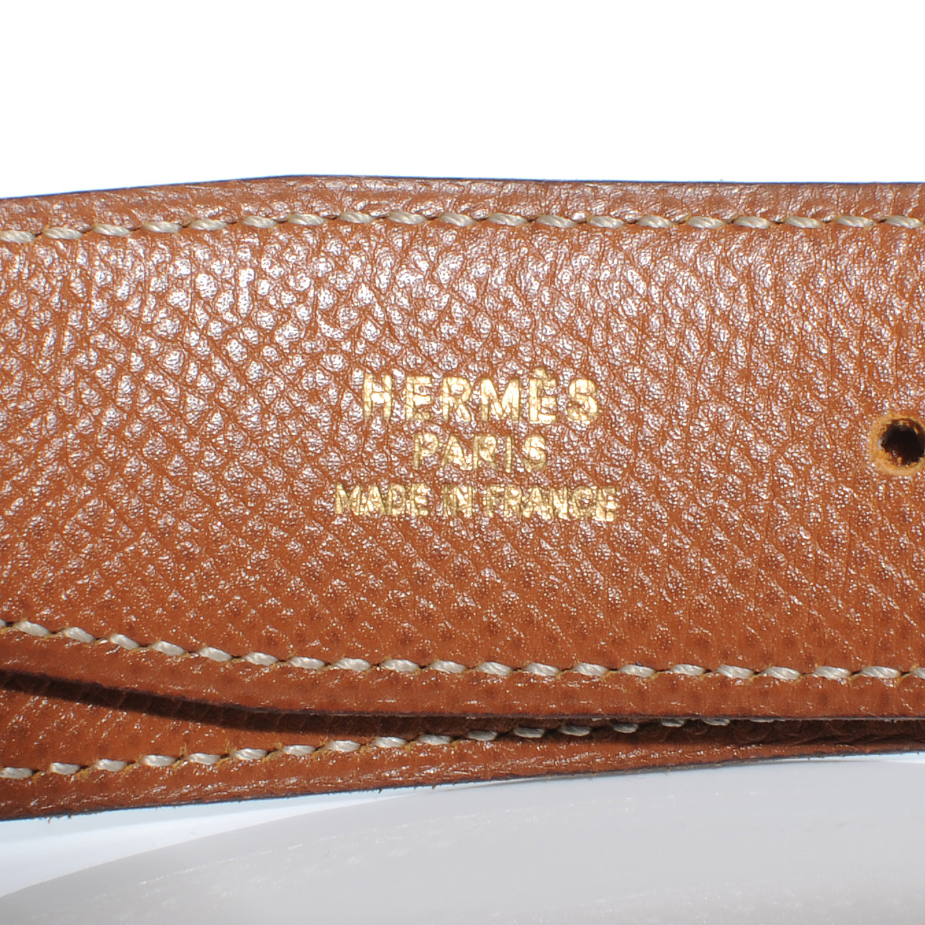 Hermes Box Courchevel 32mm H Belt 65 Black Gold 5 of 7
