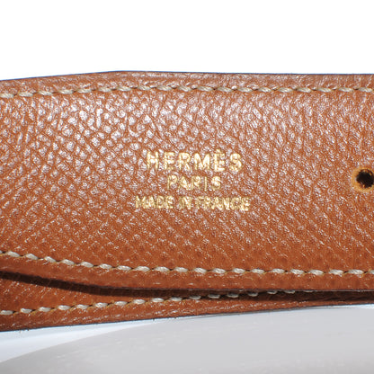 Hermes Box Courchevel 32mm H Belt 65 Black Gold 5 of 7