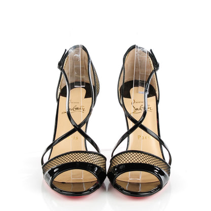 Christian Louboutin Patent Mesh Silkova 100 Sandals 39 Black 2 of 8