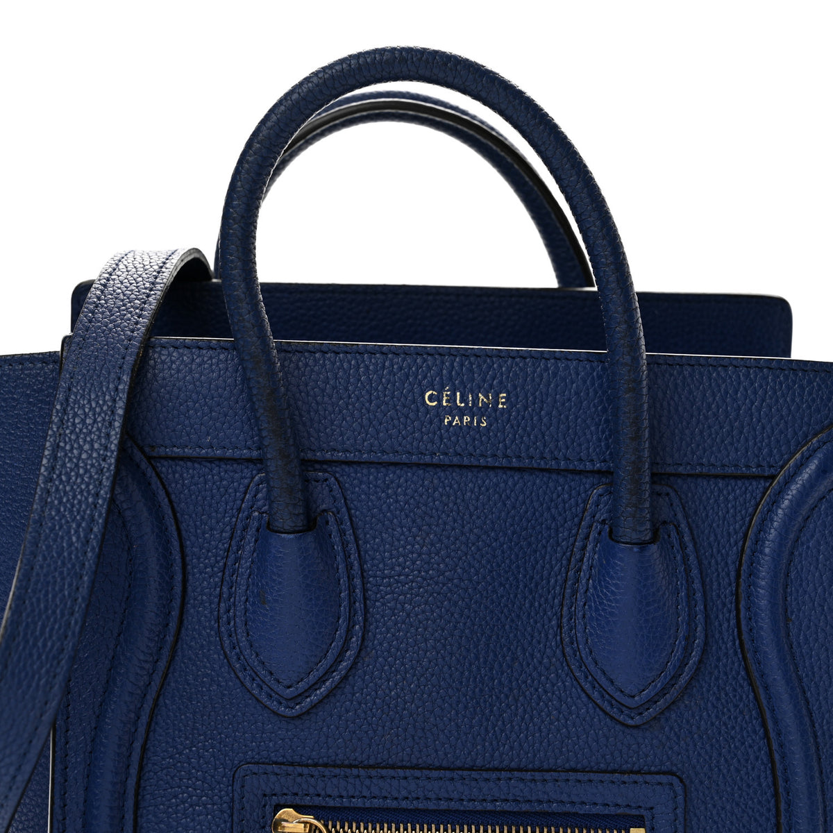Drummed Calfskin Nano Luggage Indigo