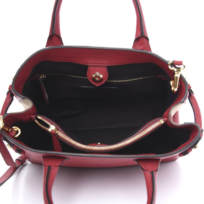 Burberry Grainy Calfskin House Check Medium Banner Tote Russet Red 6 of 11