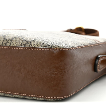 Gucci GG Supreme Monogram Azalea Calfskin Retro Interlocking G Messenger Shoulder Bag Beige Ebony Brown Sugar 9 of 9