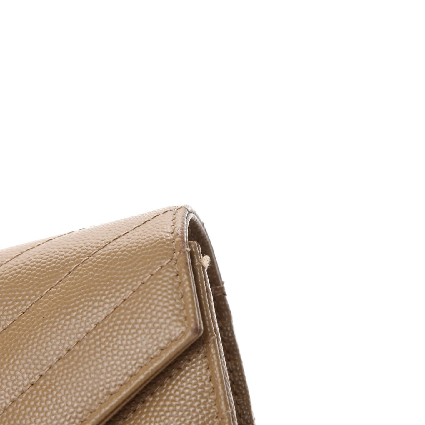 Grain De Poudre Matelasse Chevron Monogram Flap Wallet Dark Beige