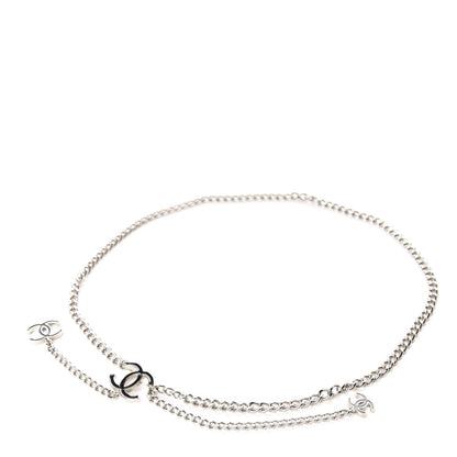 Chanel Enamel CC Ceinture Fantai Adjustable Belt Silver Black 1 of 5