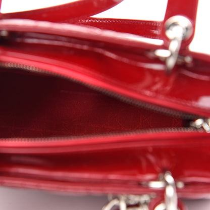 Christian Dior Patent Cannage Medium Lady Dior Red 7 of 9