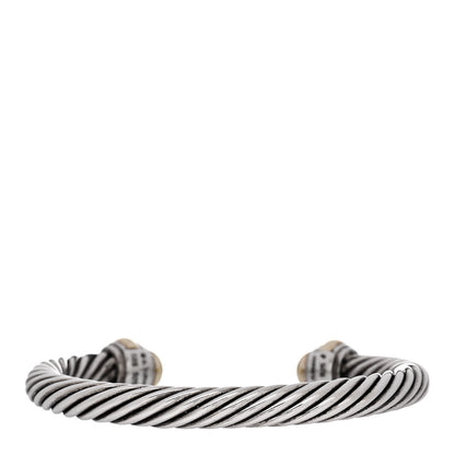 David Yurman Sterling Silver 14K Yellow Gold 7mm Cable Classics Dome Bracelet 2 of 3