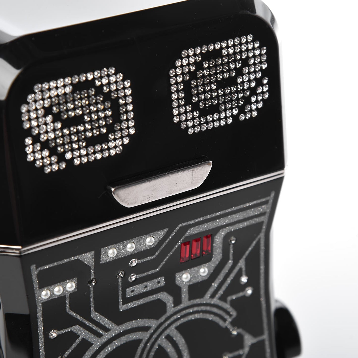 Plexiglass Crystal Robot Minaudiere Clutch Black
