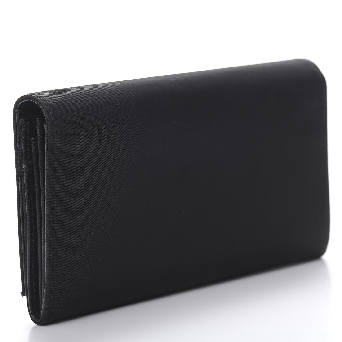 Tessuto Nylon Continental Flap Wallet Black