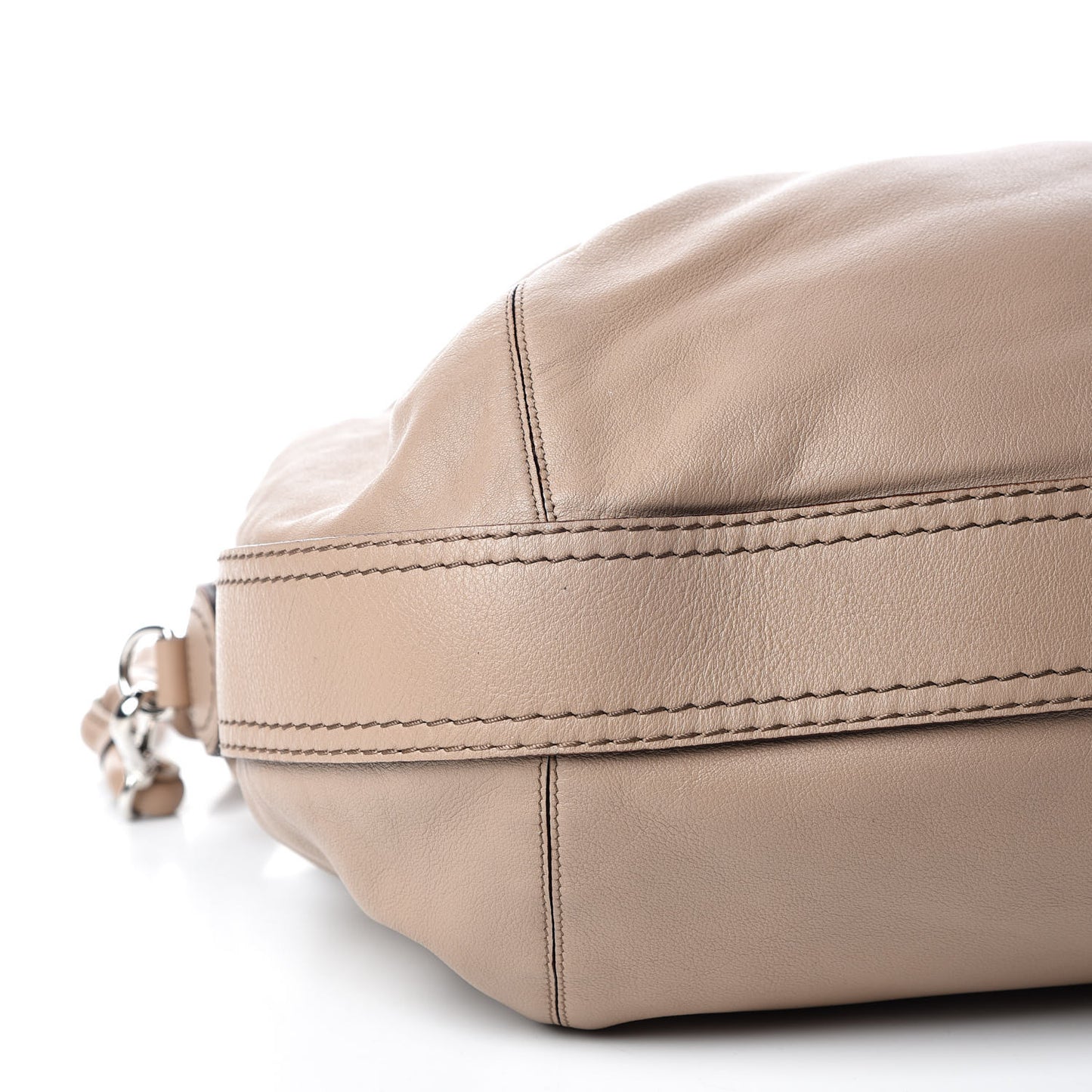 Calfskin Logo Shoulder Bag Mink