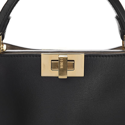Fendi Vitello Tahiti Burro Medium Peekaboo Iconic Essentially Satchel Black Corda 10 of 10