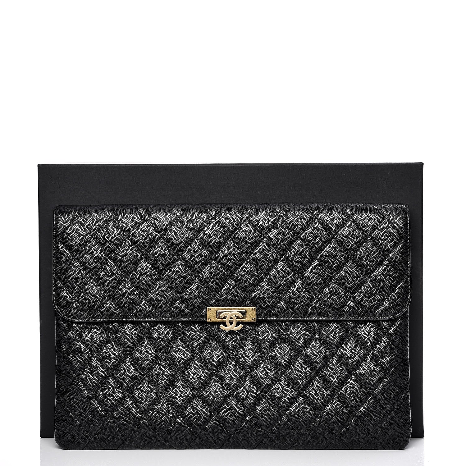Chanel Caviar Quilted Large Golden Class Pouch Black 8 of 8