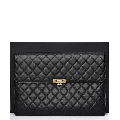 Chanel Caviar Quilted Large Golden Class Pouch Black 8 of 8