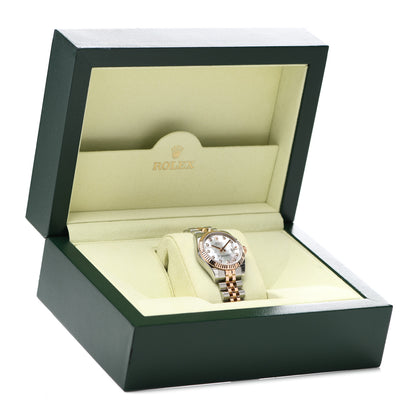 Rolex Stainless Steel 18K Everose Gold Diamond Mother of Pearl 31mm Oyster Perpetual Datejust Watch 178271 4 of 4