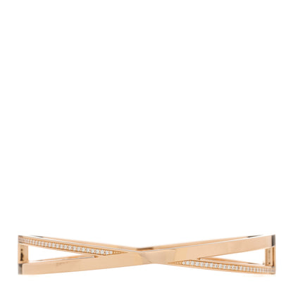 Tiffany 18K Rose Gold Diamond Atlas X Narrow Hinged Bangle Bracelet 1 of 4