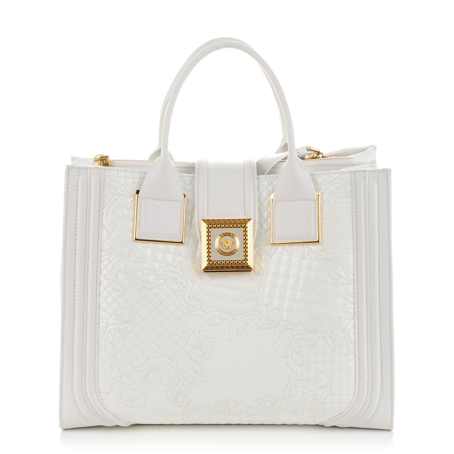 Patent Micro Vanitas Icon Handbag White