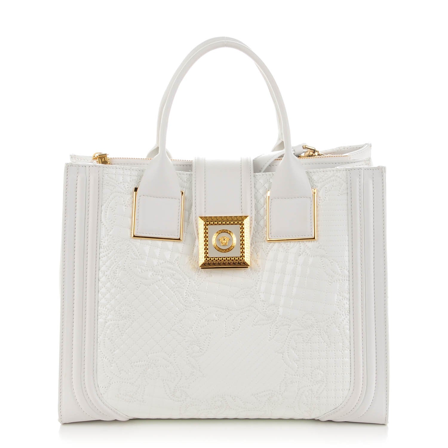 Versace Patent Micro Vanitas Icon Handbag White 1 of 6