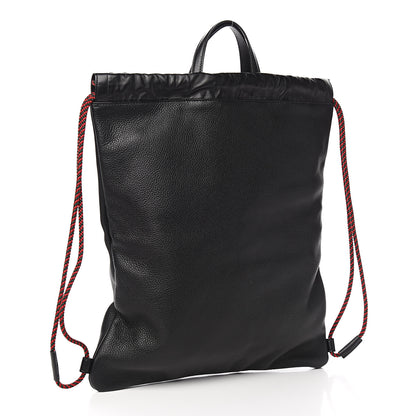 Gucci Calfskin Logo Drawstring Backpack Black 2 of 9