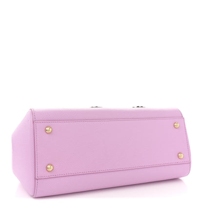 Dolce & Gabbana Dauphine Studded Medium DG Family Patch Miss Sicily Satchel Pink Rosa Chiaro 4 of 11
