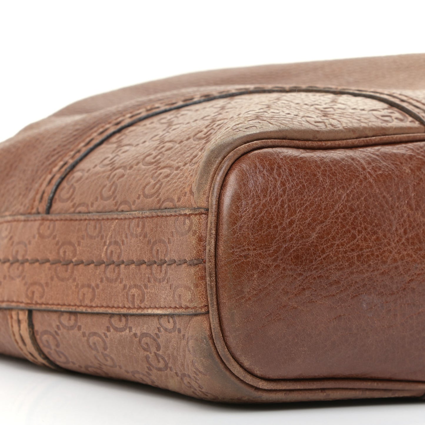 Calfskin Guccissima Trim Large Signoria Hobo Brown