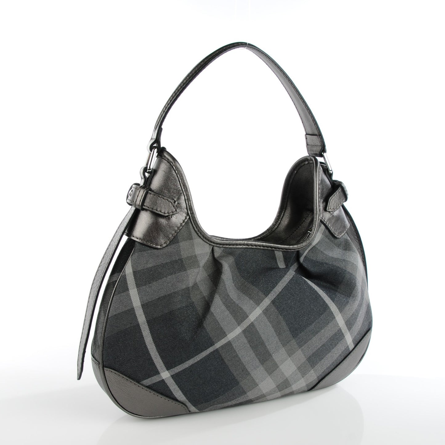 Shimmer Check Small Brooklyn Hobo Grey