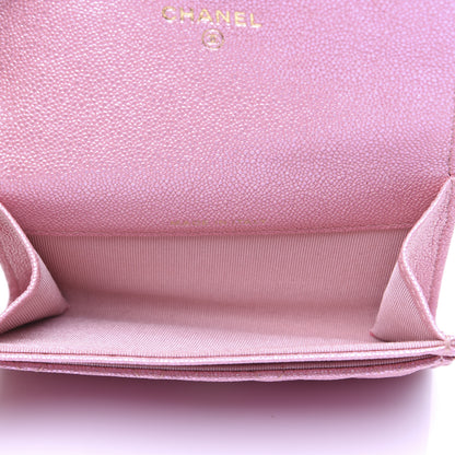 Chanel Iridescent Caviar Quilted Flap Card Holder Rose Pink 9 of 20