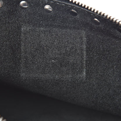 Valentino Garavani Pebbled Calfskin Onyx Large Rockstud Rolling Zip Pouch Black 7 of 7