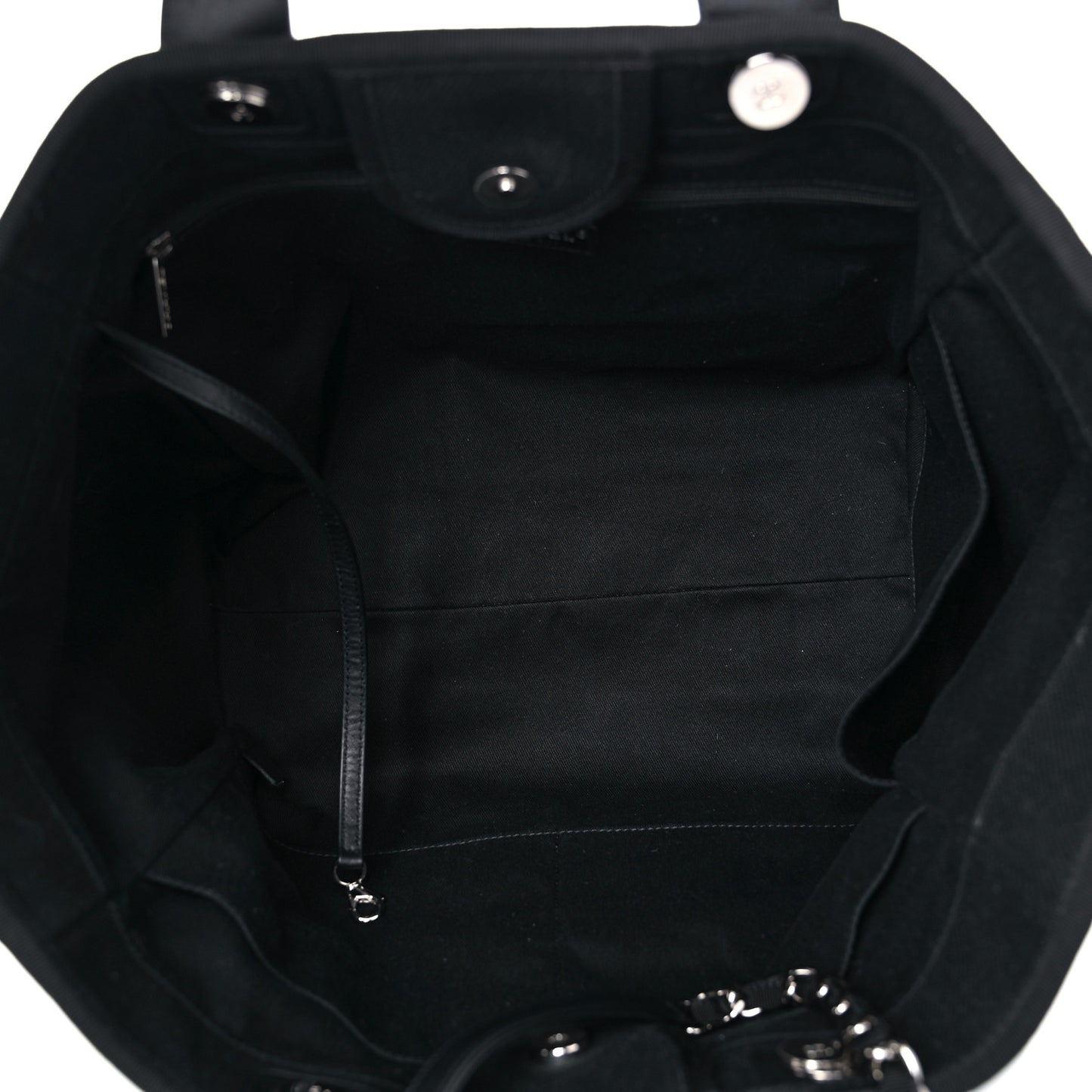Canvas Pearl Medium Deauville Tote Black