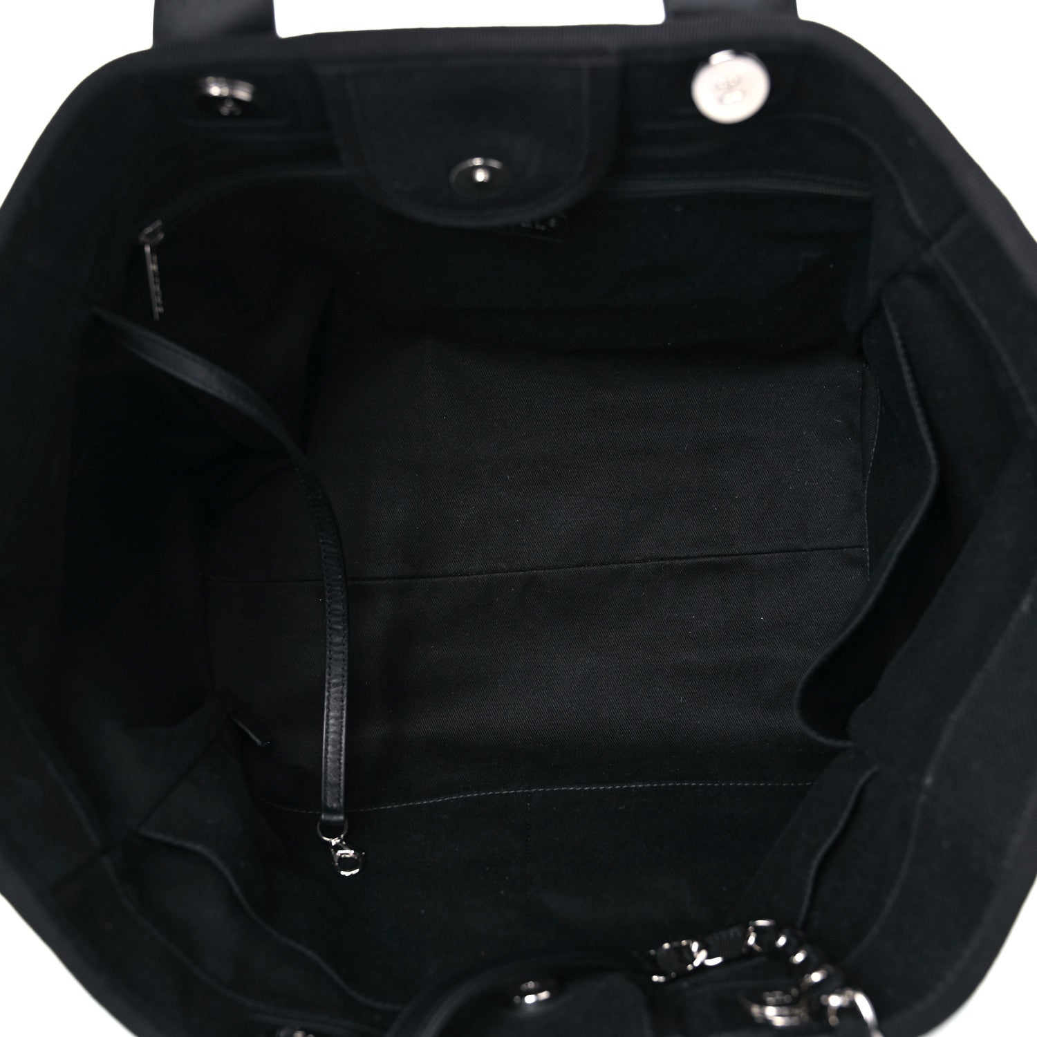 Chanel Canvas Pearl Medium Deauville Tote Black 5 of 17