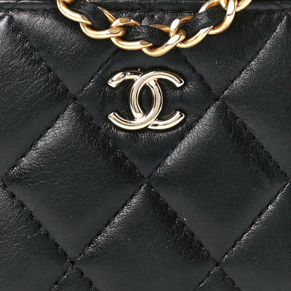 Chanel Lambskin Quilted Mini Pearl Crush Vanity Case With Chain Black 8 of 12