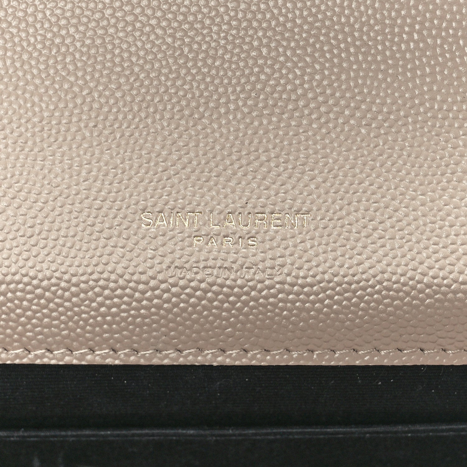 Saint Laurent Grain De Poudre Matelasse Chevron Monogram Envelope Clutch Dark Beige 6 of 11