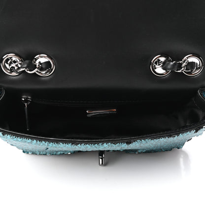 Chanel Sequin Lambskin Mini Flap Blue Black 5 of 9