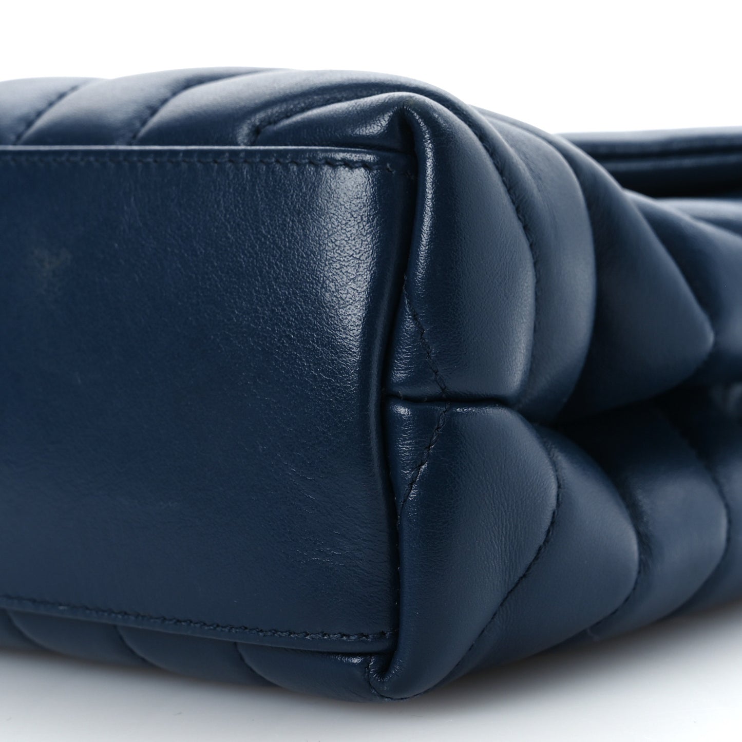 Calfskin Y Quilted Monogram Small Loulou Chain Satchel Navy