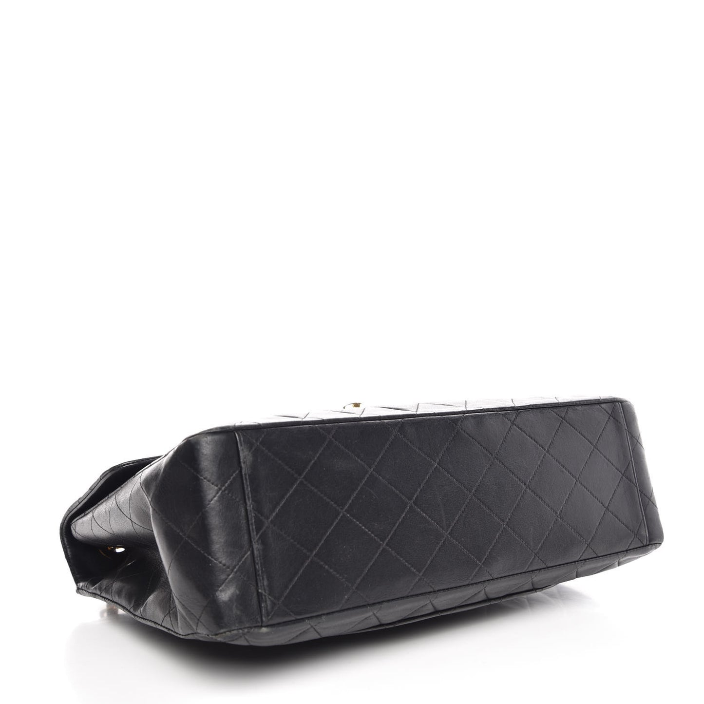 Lambskin Quilted XL Jumbo Single Flap Black