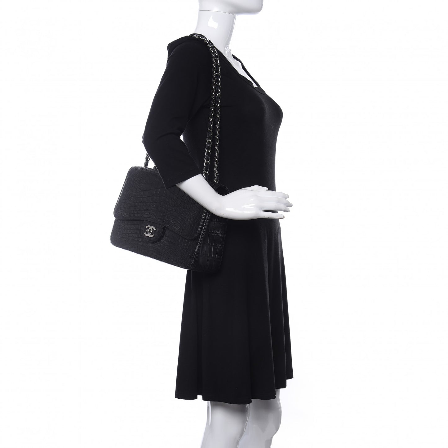 Alligator Jumbo Single Flap Black