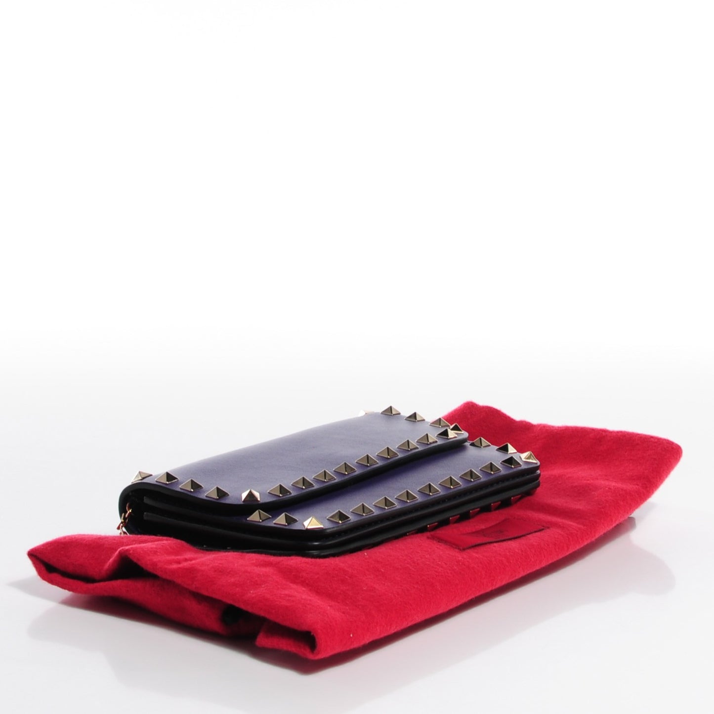 Vitello Rockstud Chain Flap Crossbody Bag Purple