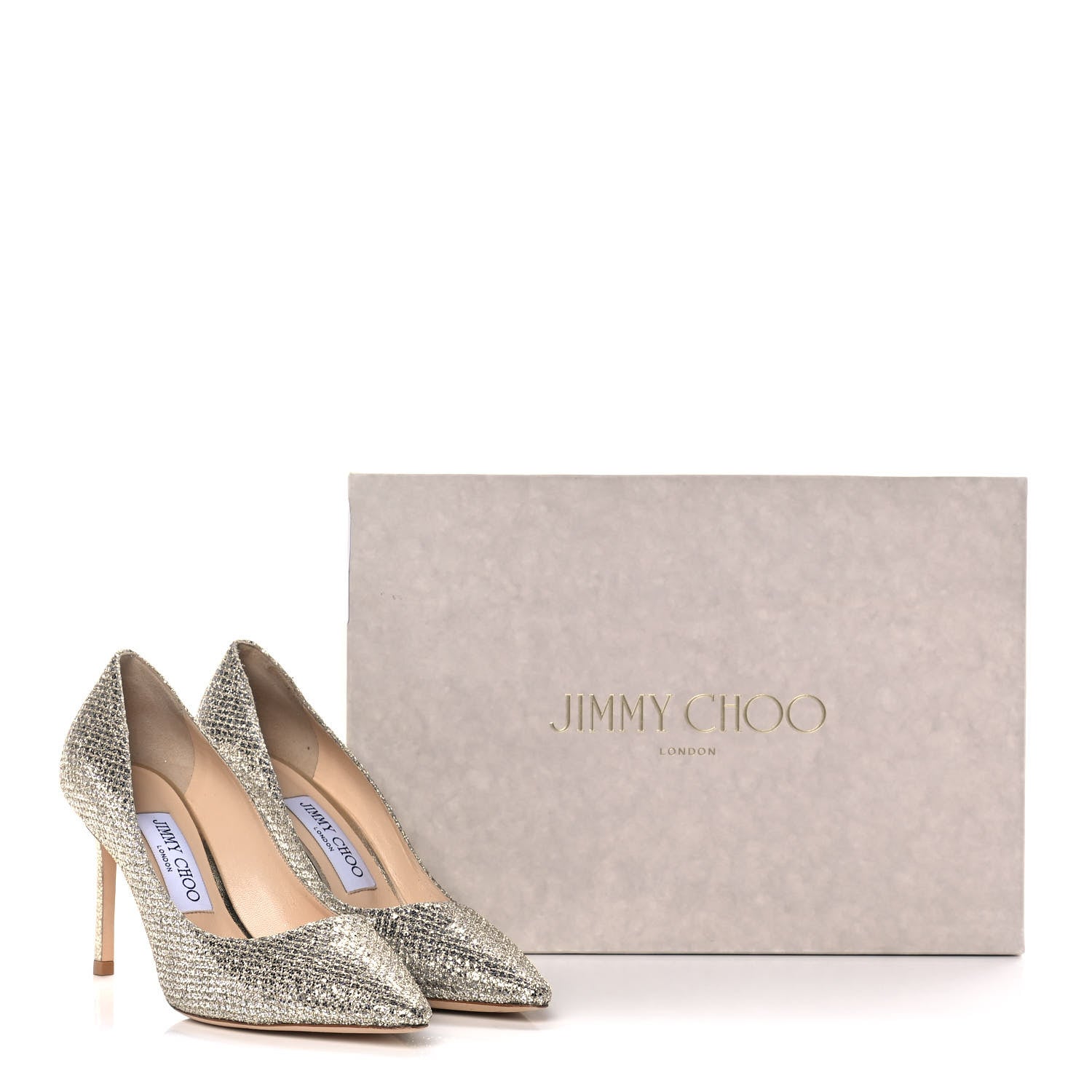 Jimmy Choo Glitter Fabric Romy 85 Pumps 36.5 Champagne 9 of 9