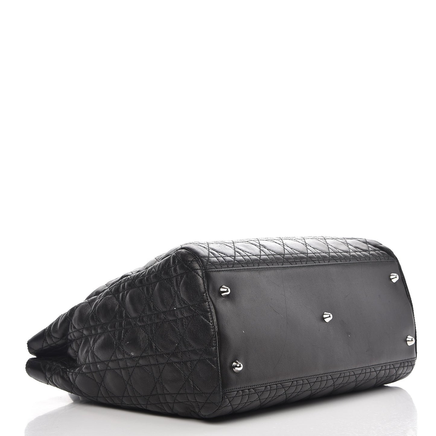 Lambskin Cannage Large Soft Lady Dior Shopping Tote Black