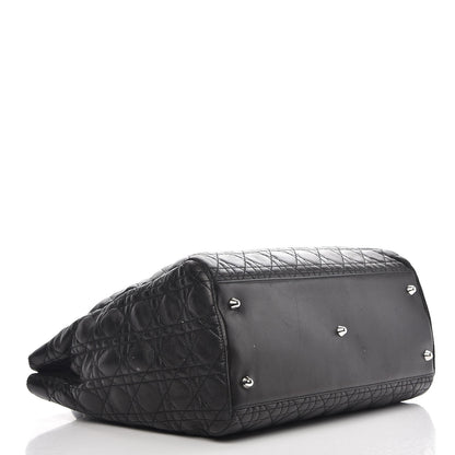 Christian Dior Lambskin Cannage Large Soft Lady Dior Shopping Tote Black 4 of 11