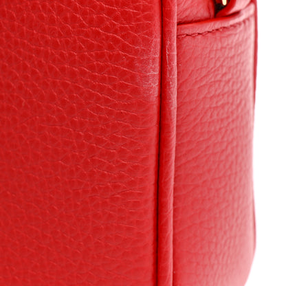 Burberry Calfskin Monogram Embossed Elongated Camera Bag Red 11 of 11