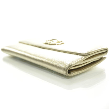 Gucci Leather Britt Continental Wallet Metallic Gold 8 of 8