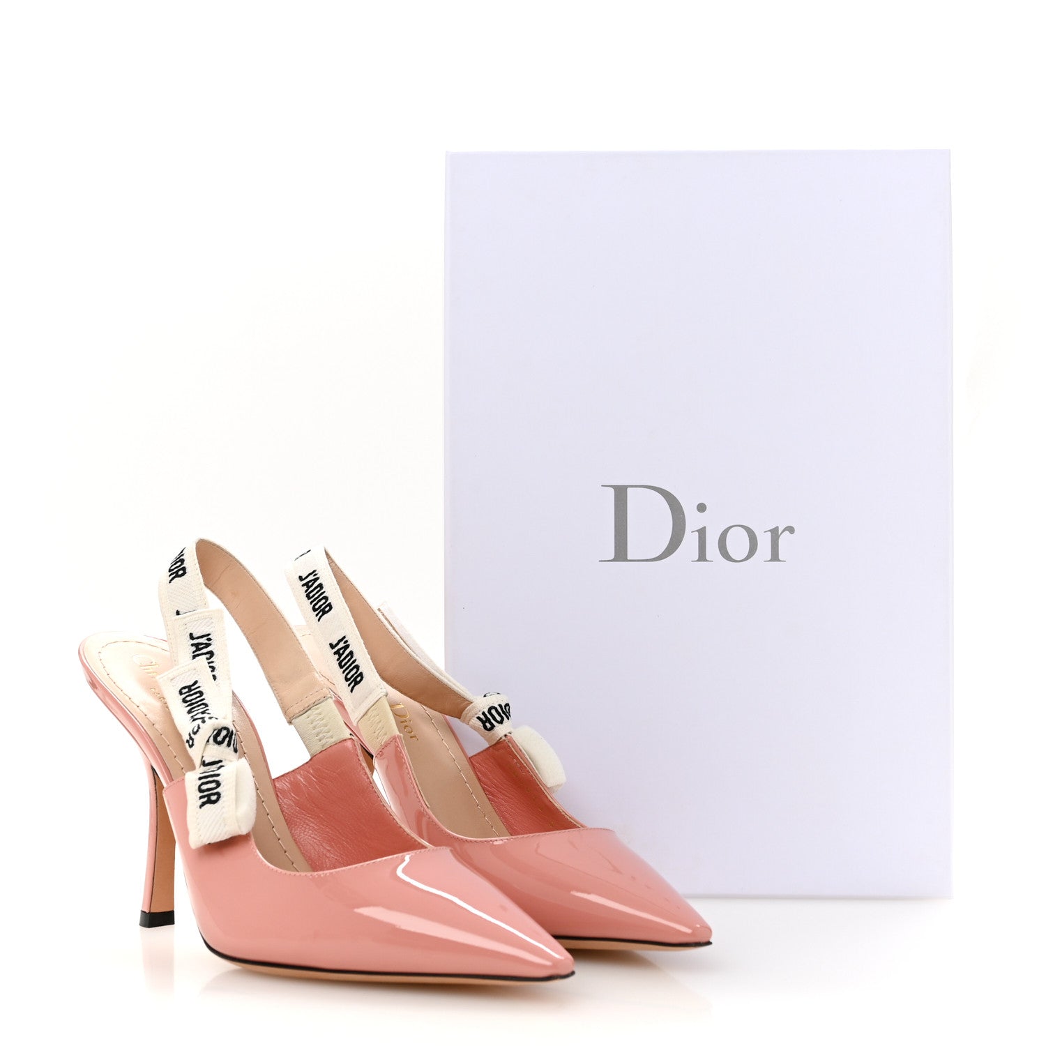 Christian Dior Patent Ribbon J'Adior Slingback 100mm Pumps 38.5 Dusty Candy 10 of 10
