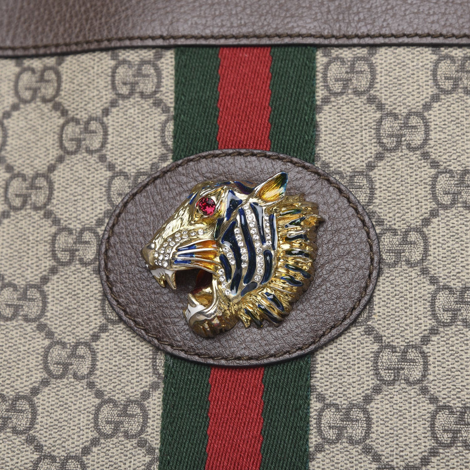 Gucci GG Supreme Monogram Large Rajah Chain Tote Beige New Acero 10 of 10