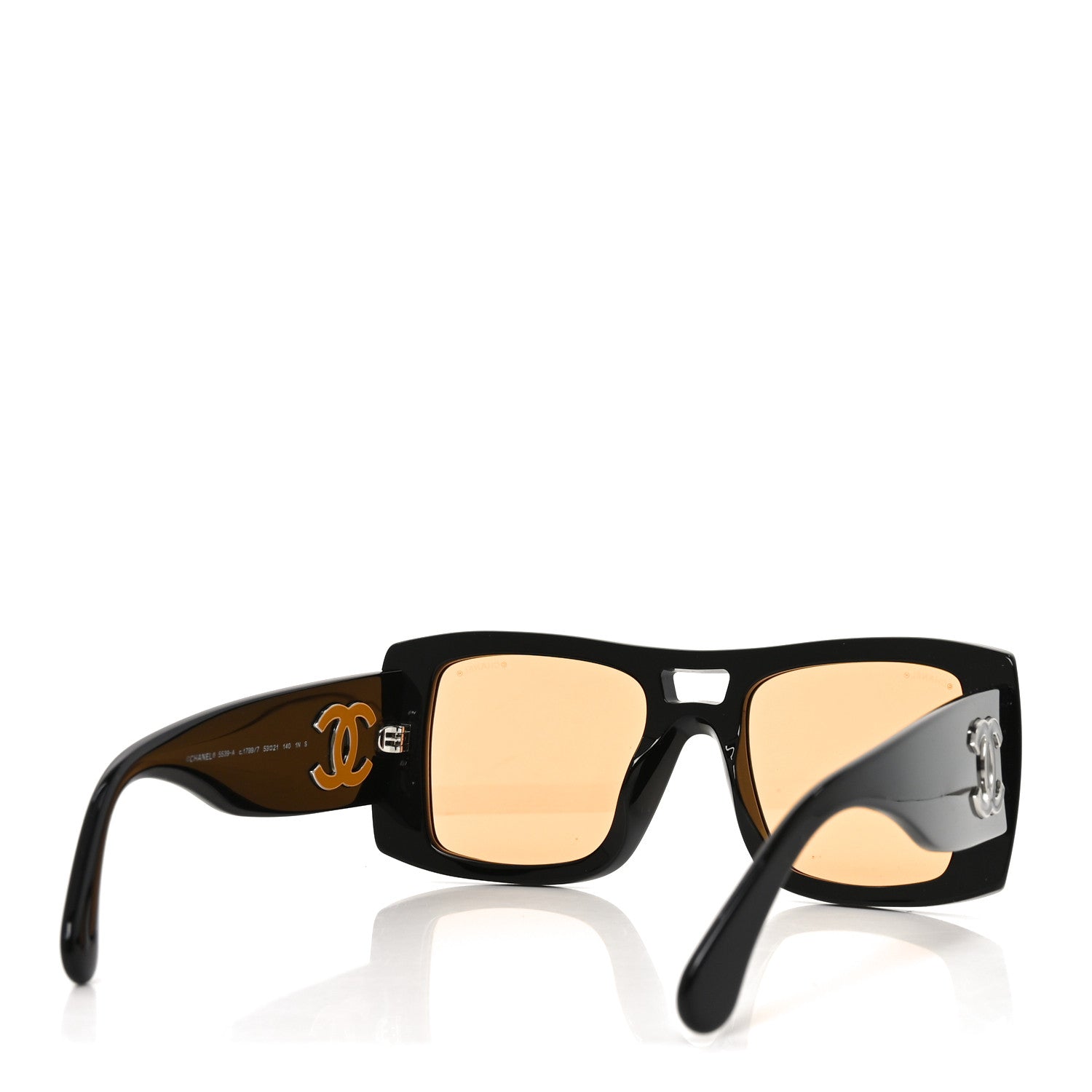Chanel Acetate Polarized Square Sunglasses 5539-A Black 4 of 7