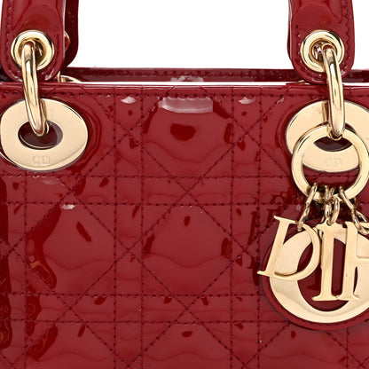 Christian Dior Patent Cannage Mini Lady Dior Red 8 of 10