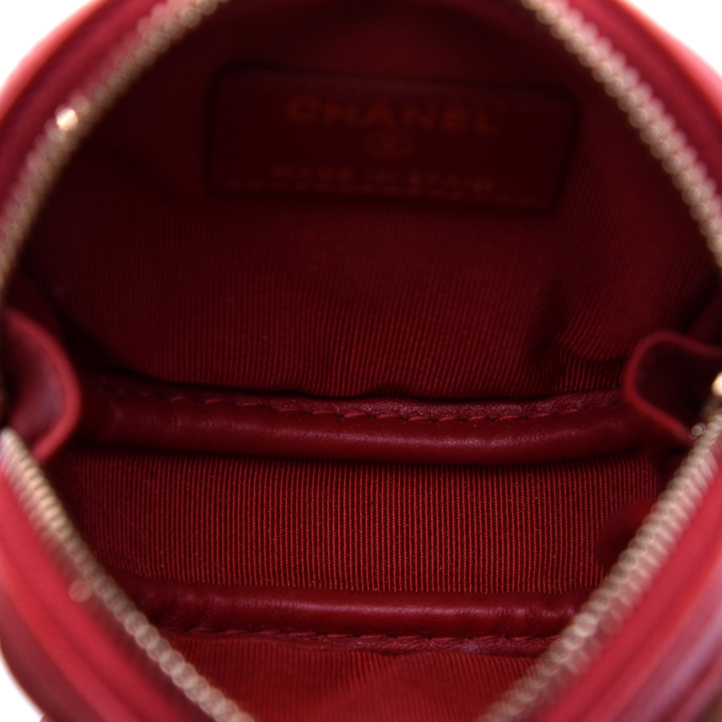 Caviar Quilted Zip Around Classic Coin Purse Dark Pink