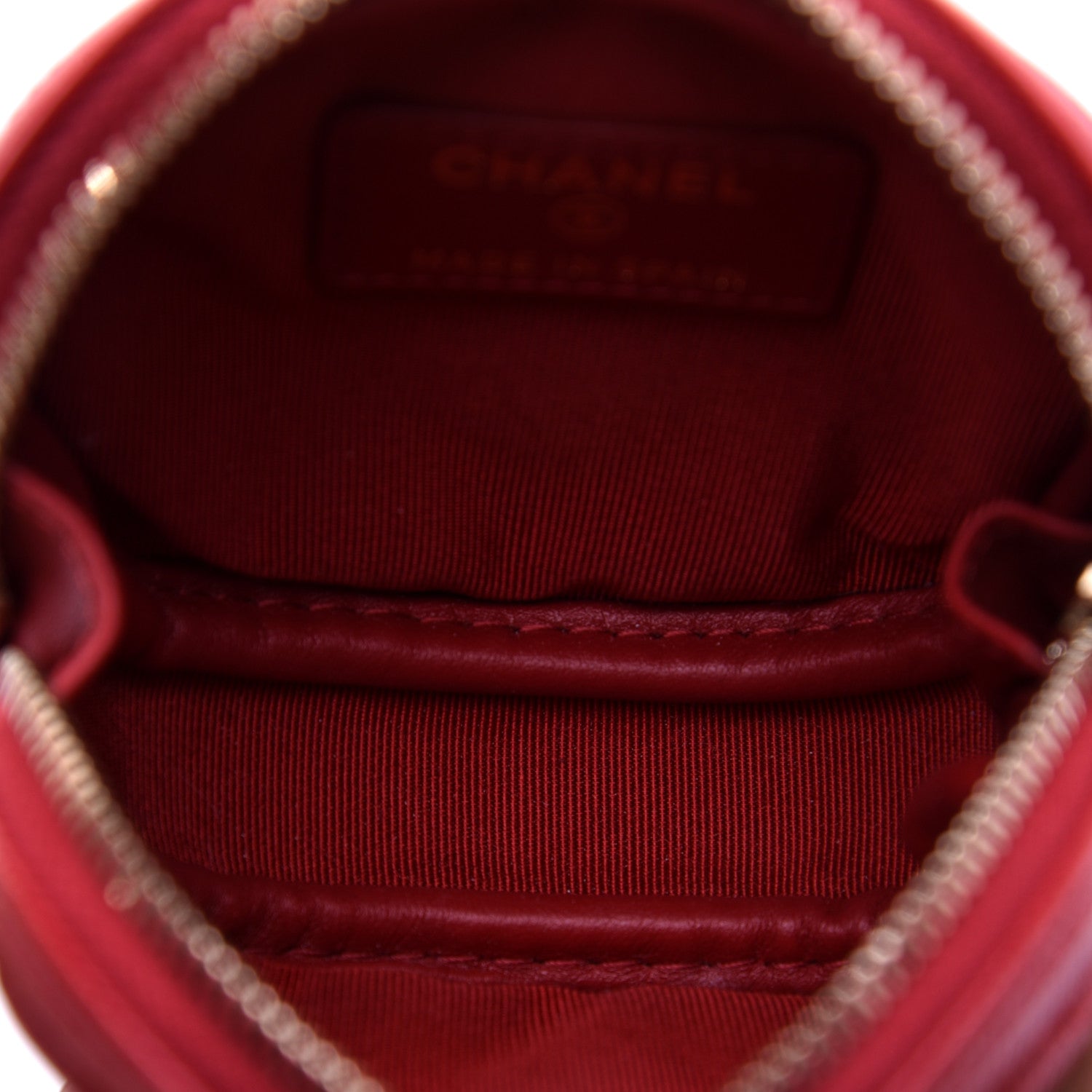 Chanel Caviar Quilted Zip Around Classic Coin Purse Dark Pink 5 of 9